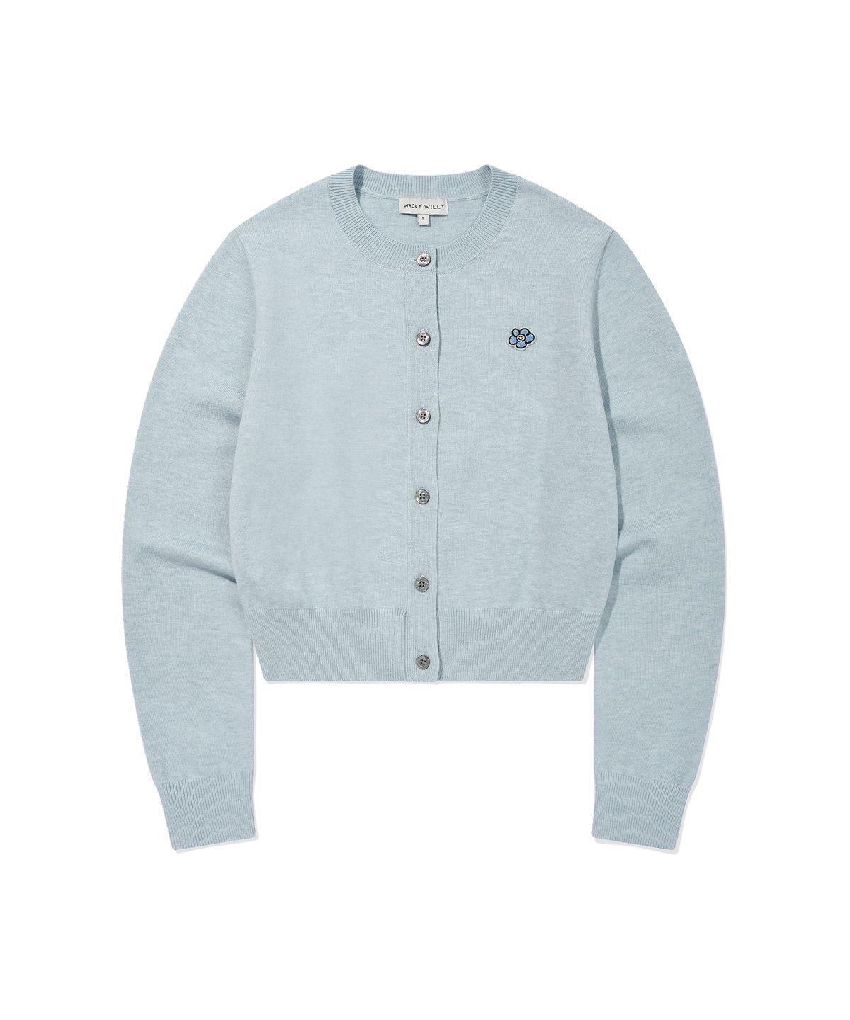 WOMEN LILY WAPPEN ROUND NECK LONG SLEEVE CARDIGAN