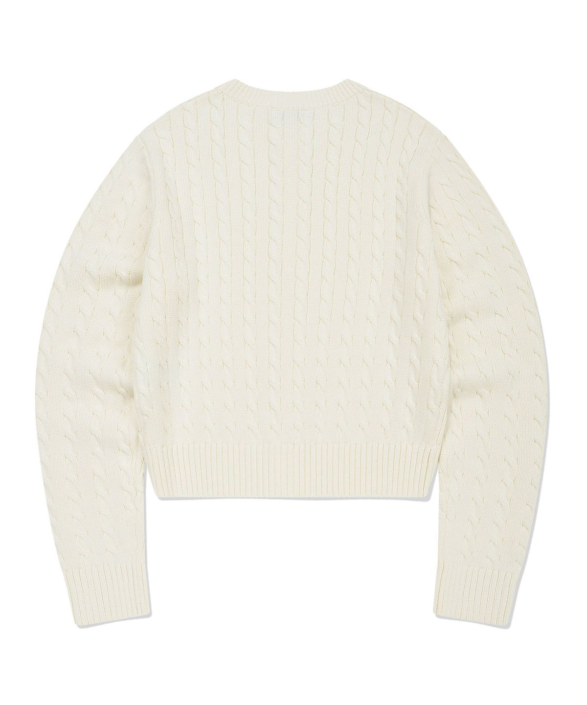 WOMEN ROUND NECK CABLE CARDIGAN