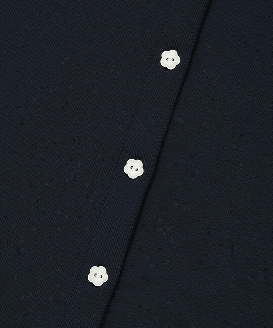WOMEN'S BASIC COTTON ROUND NECK CARDIGAN