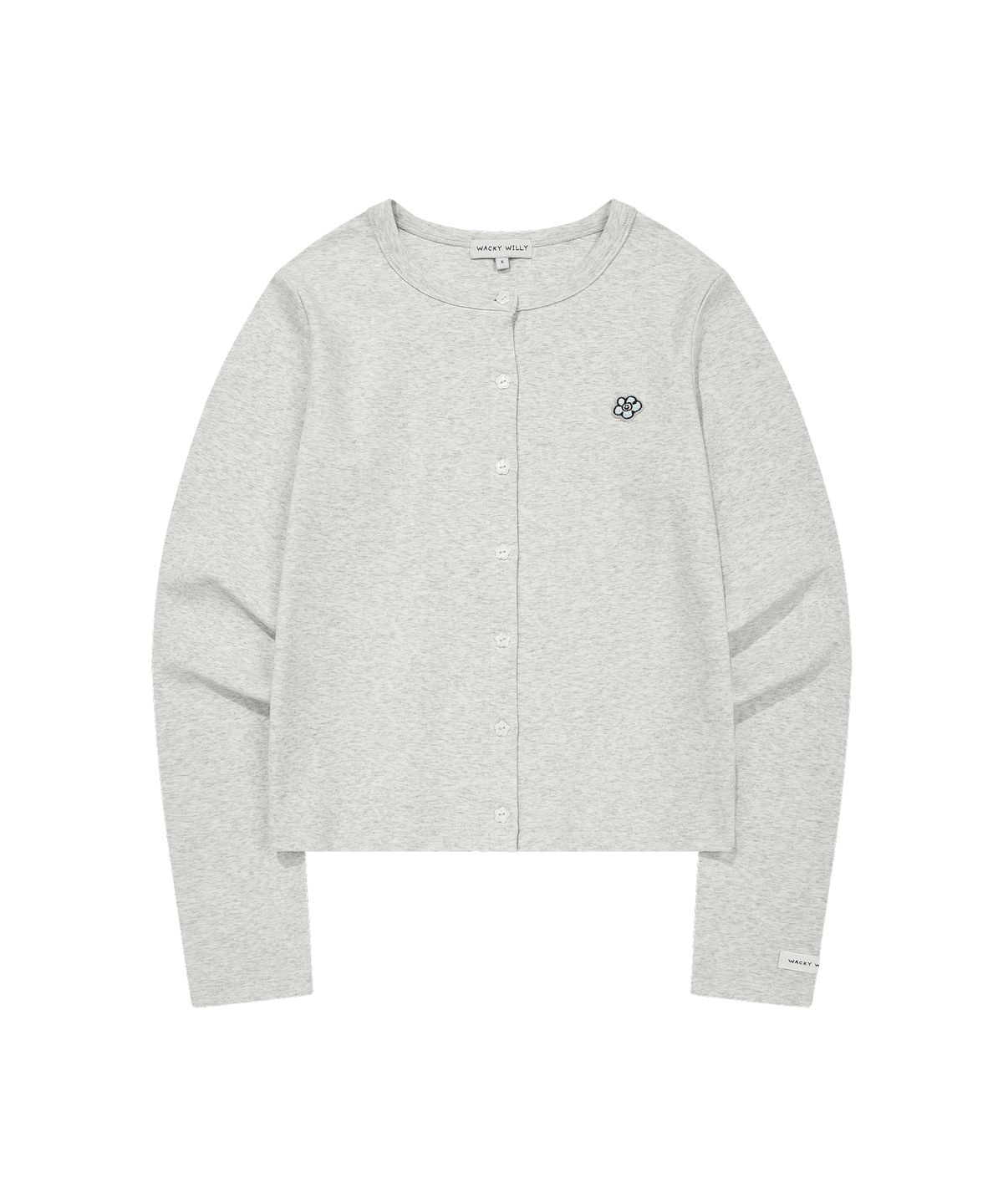 WOMEN'S BASIC COTTON ROUND NECK CARDIGAN