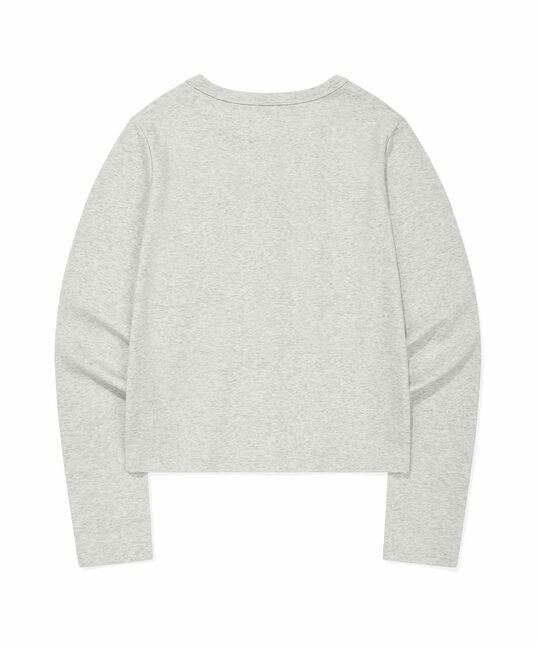 WOMEN'S BASIC COTTON ROUND NECK CARDIGAN