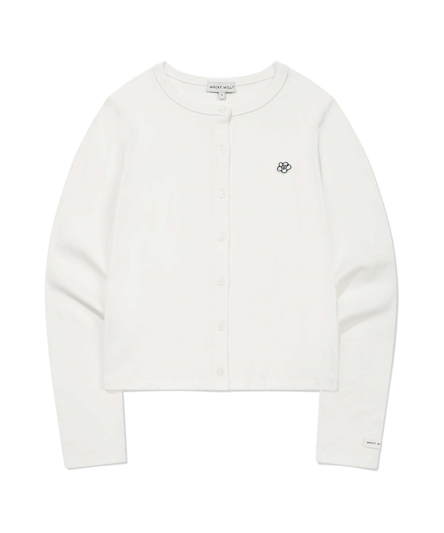 WOMEN'S BASIC COTTON ROUND NECK CARDIGAN