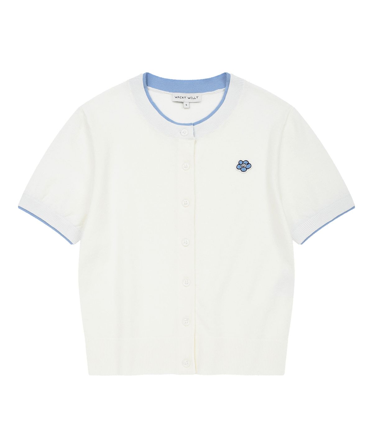 WOMEN'S LILY WAPPEN ROUND NECK SHORT SLEEVE CARDIGAN