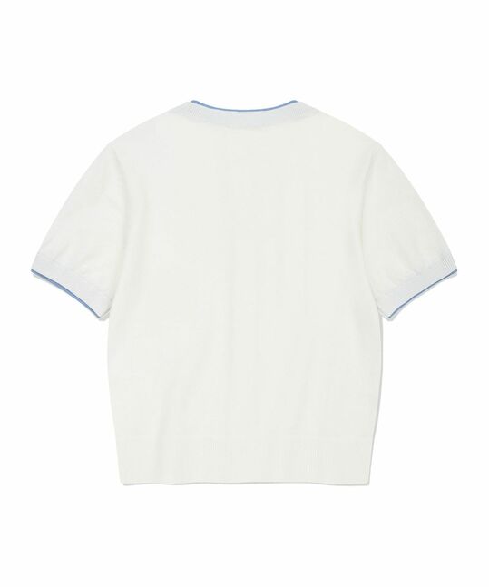 WOMEN'S LILY WAPPEN ROUND NECK SHORT SLEEVE CARDIGAN