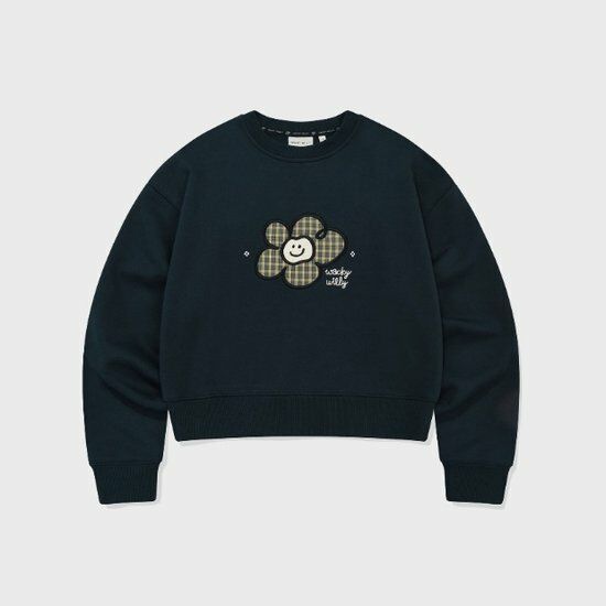 WOMEN'S CHECK LILY CROPPED SWEATSHIRT