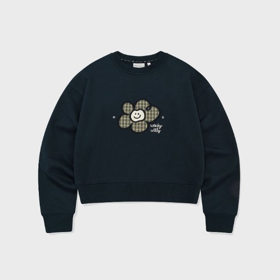 WOMEN'S CHECK LILY CROPPED SWEATSHIRT