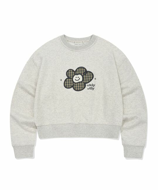 WOMEN'S CHECK LILY CROPPED SWEATSHIRT