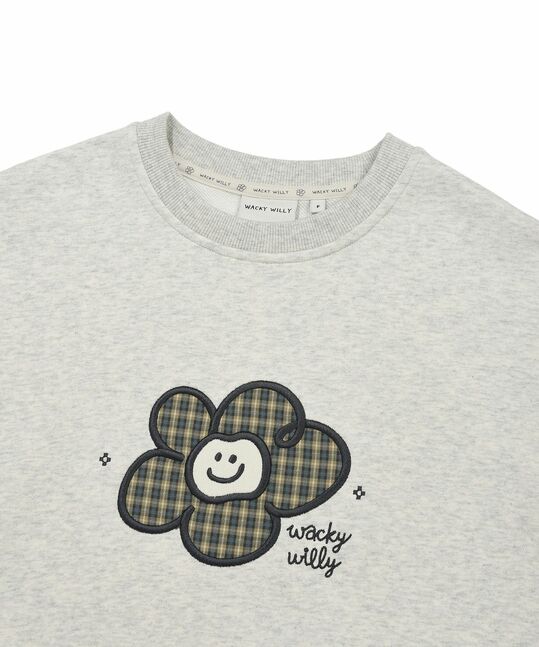 WOMEN'S CHECK LILY CROPPED SWEATSHIRT