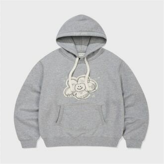 WOMEN BIG LILY APPLIQUE SEMI-OVER HOODIE