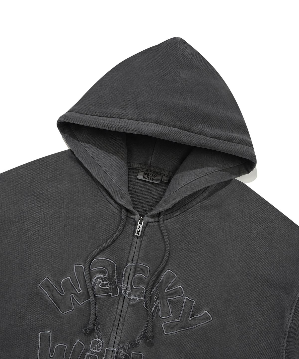 FRONT GRAPHIC PIGMENT HOODED ZIP-UP