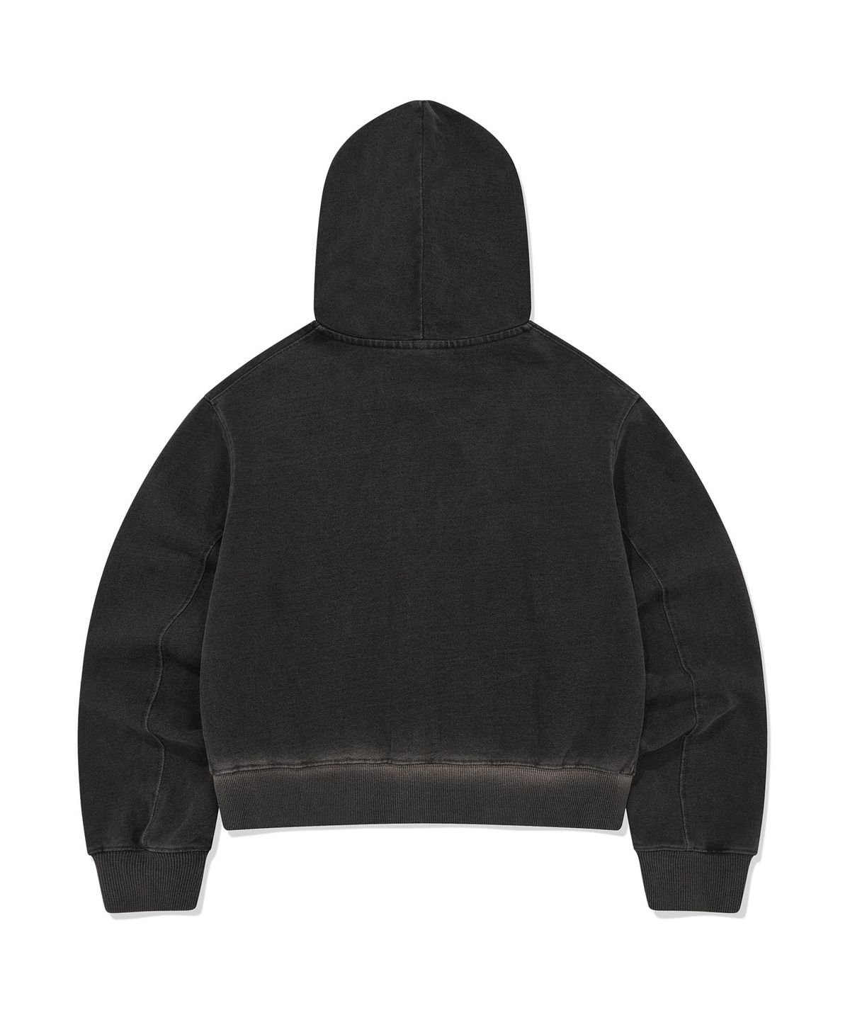 WOMEN'S DENIM WASHING CROPPED HOODIE ZIP-UP