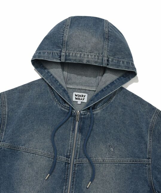 BACK GRAPHIC DENIM HOODED JUMPER