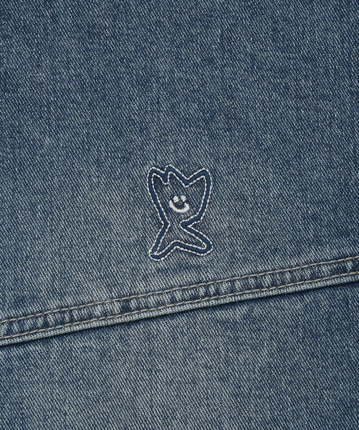 BACK GRAPHIC DENIM HOODED JUMPER
