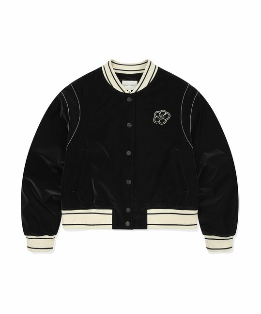 WOMEN'S VELVET-LIKE VARSITY JACKET