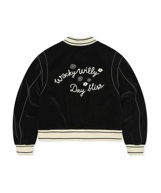 WOMEN'S VELVET-LIKE VARSITY JACKET