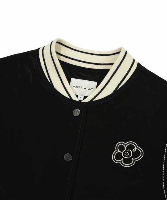 WOMEN'S VELVET-LIKE VARSITY JACKET