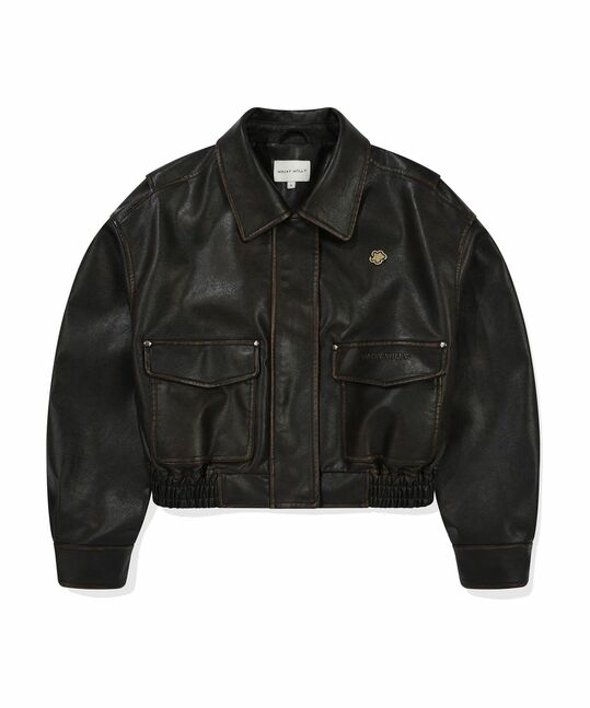 WOMEN'S CROPPED LEATHER JACKET