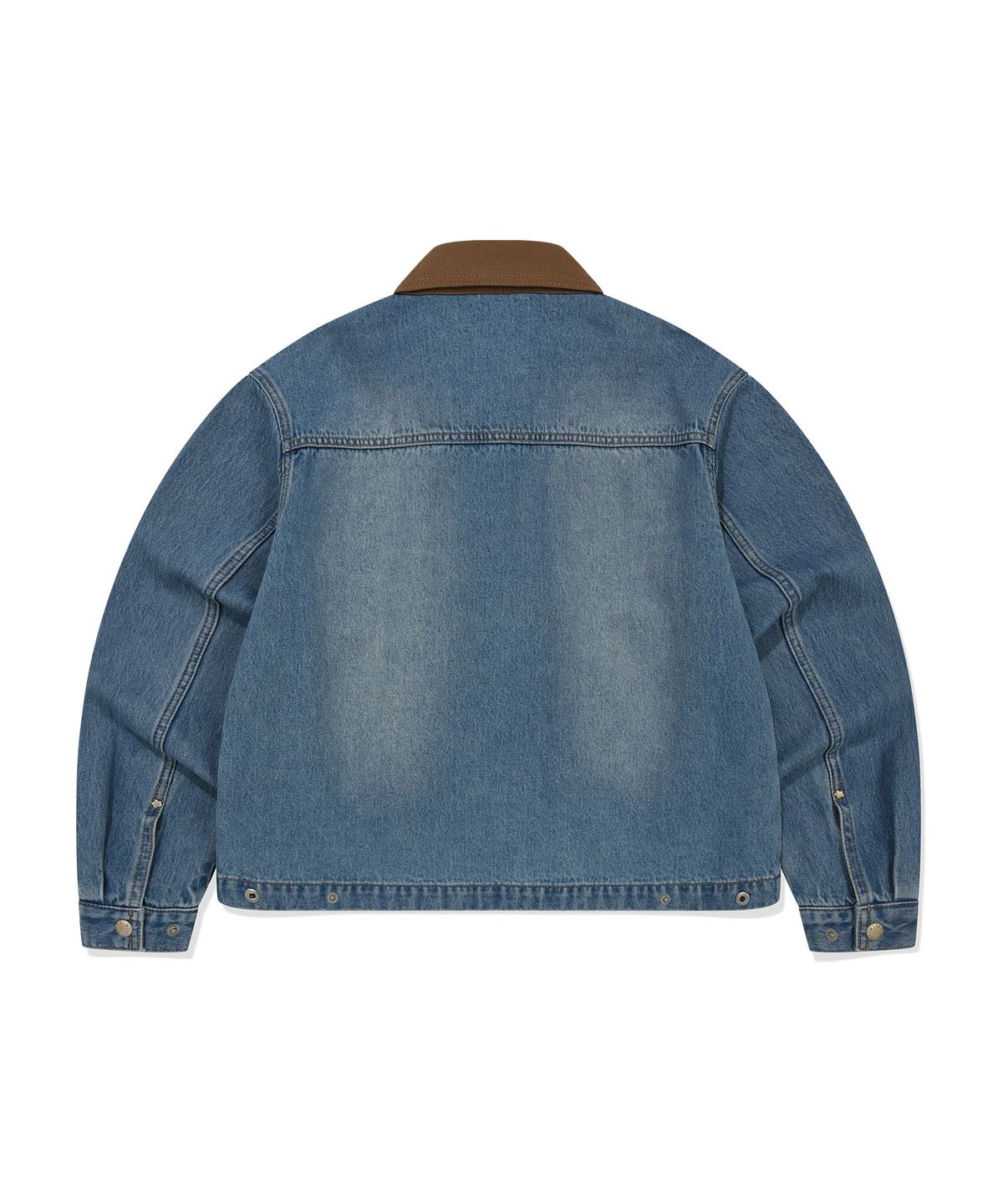 WOMEN'S COLOR-BLOCK COLLAR DENIM WORK JACKET