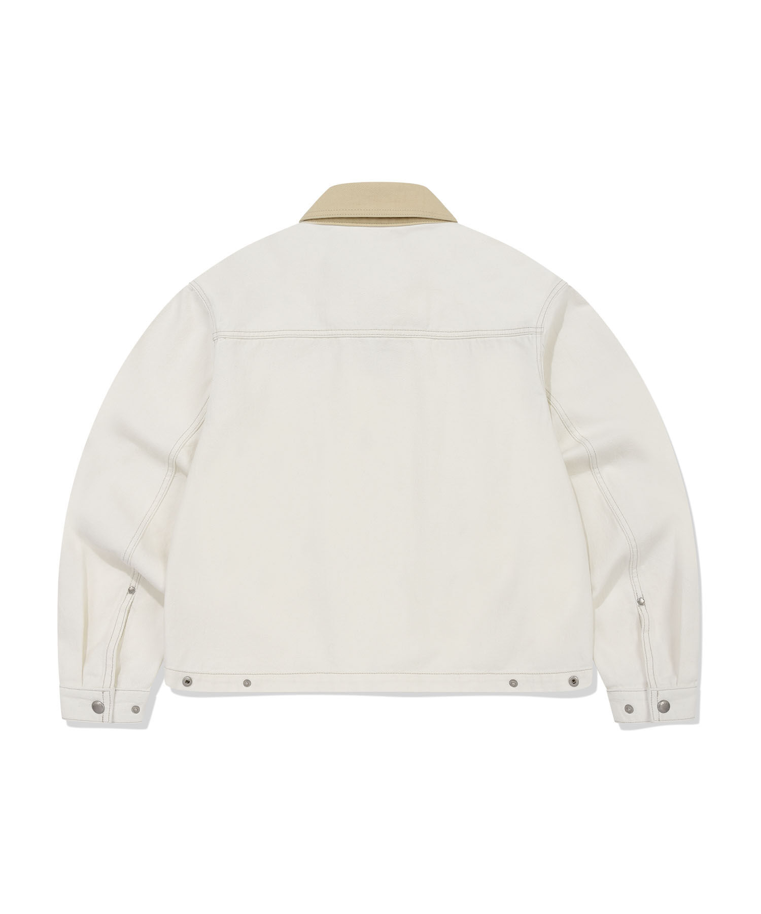 WOMEN'S COLOR-BLOCK COLLAR DENIM WORK JACKET