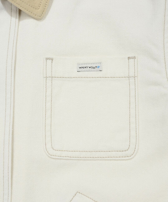 WOMEN'S COLOR-BLOCK COLLAR DENIM WORK JACKET