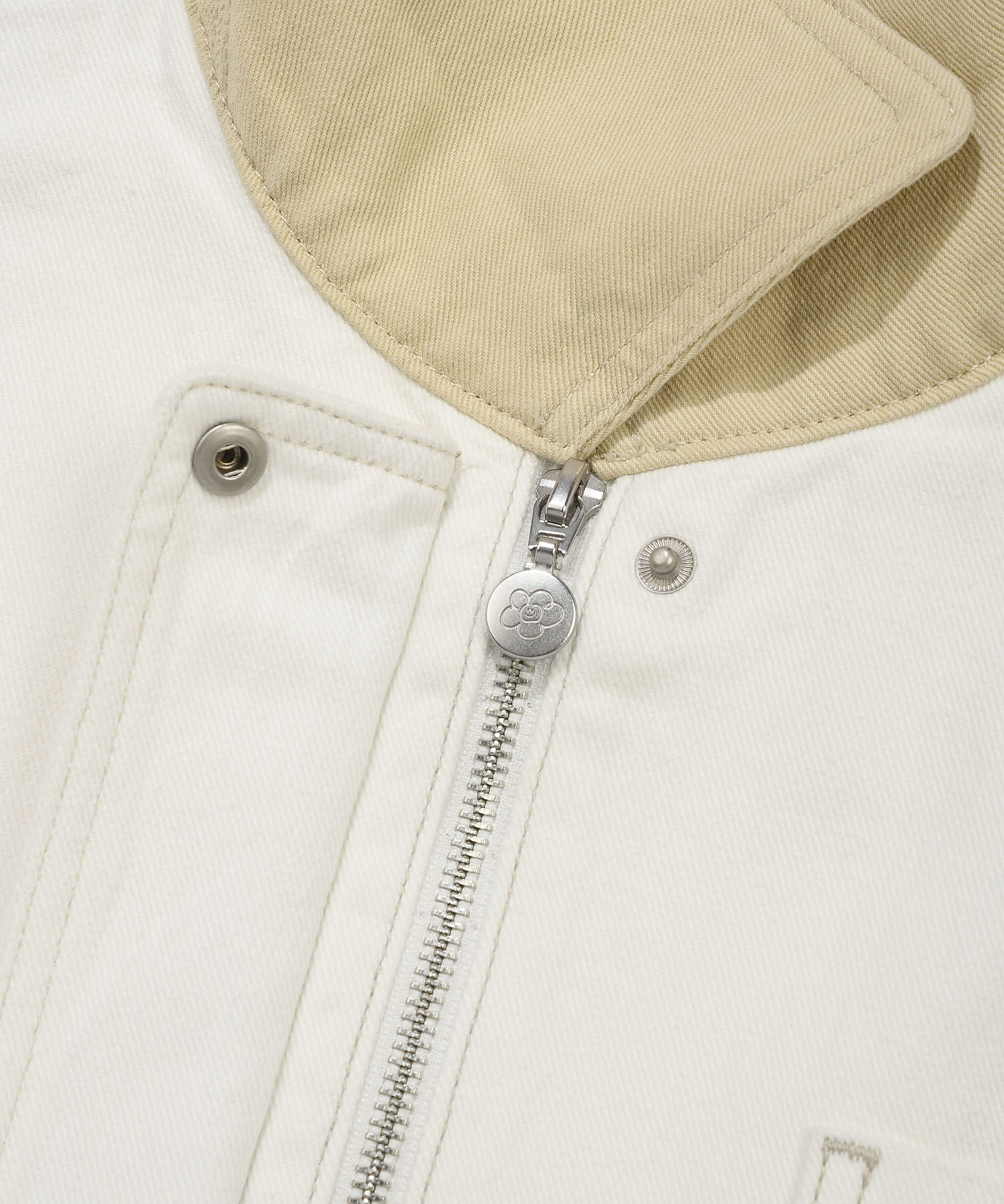 WOMEN'S COLOR-BLOCK COLLAR DENIM WORK JACKET