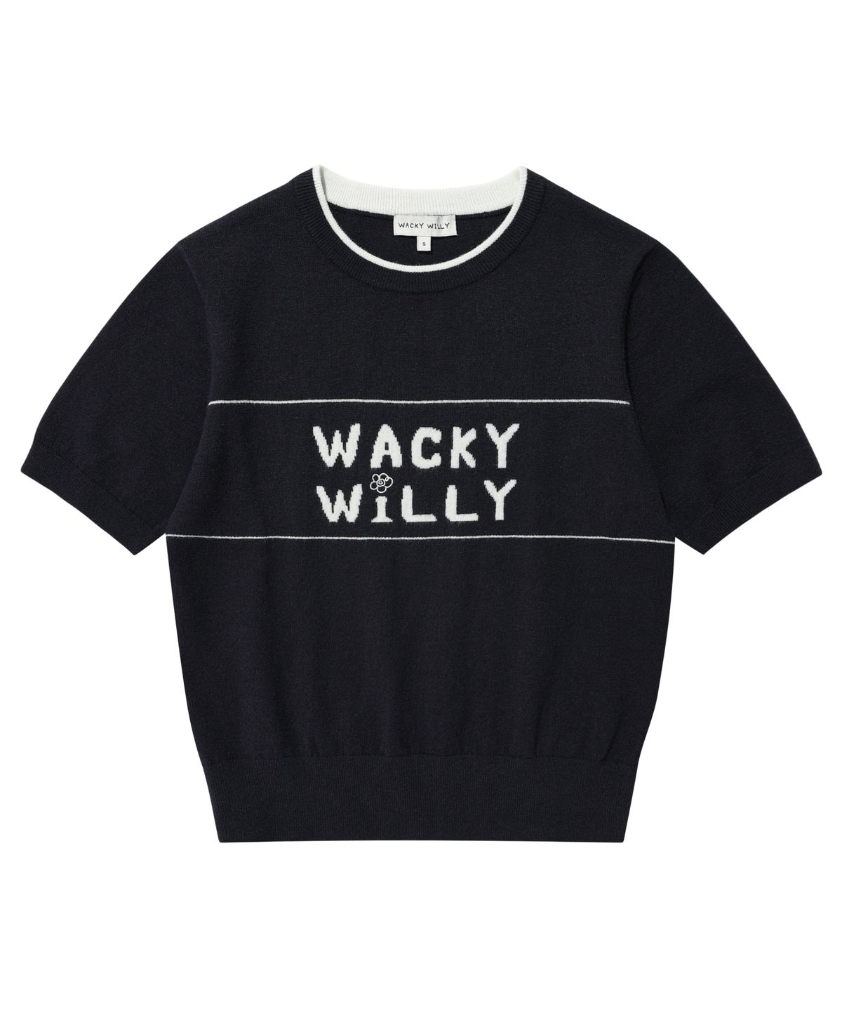WOMEN'S TYPOGRAPHIC COLOR MATCHING SHORT SLEEVE KNIT