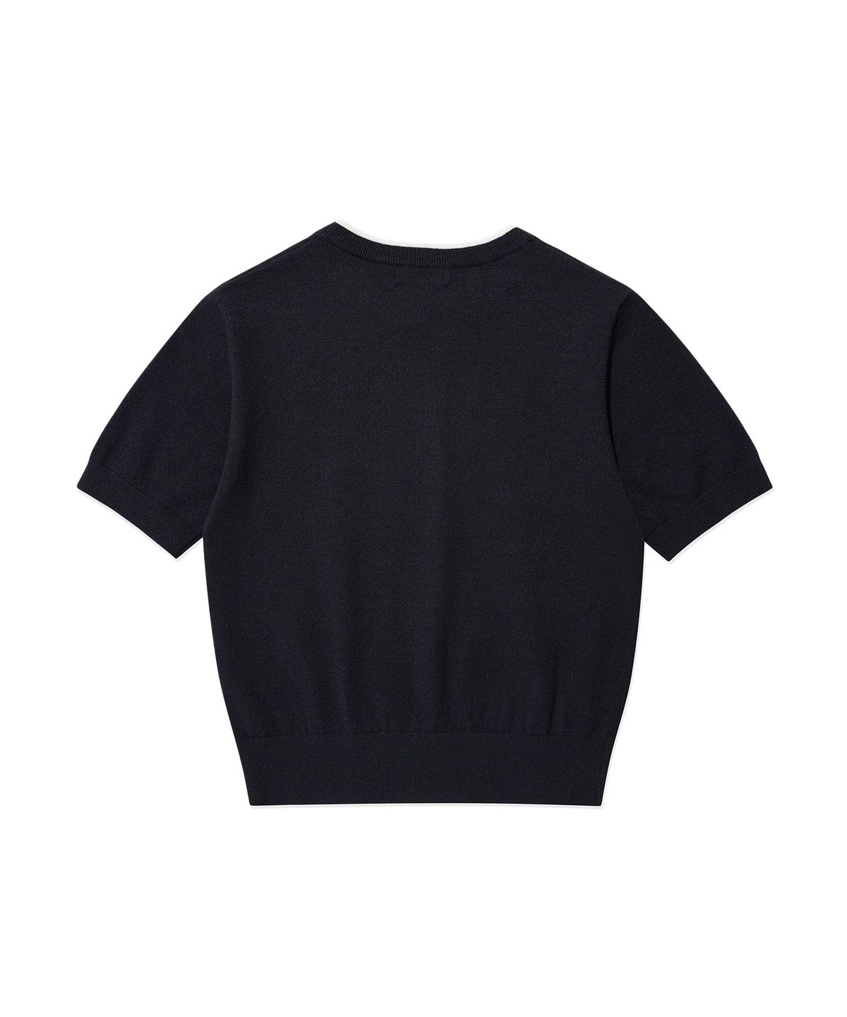 WOMEN'S TYPOGRAPHIC COLOR MATCHING SHORT SLEEVE KNIT