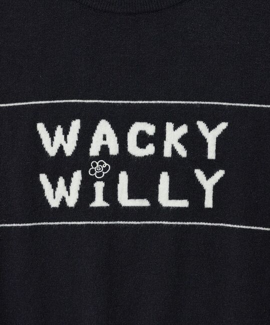 WOMEN'S TYPOGRAPHIC COLOR MATCHING SHORT SLEEVE KNIT