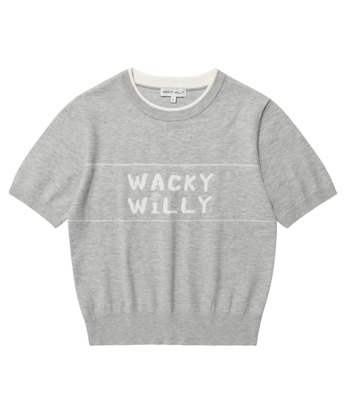 WOMEN'S TYPOGRAPHIC COLOR MATCHING SHORT SLEEVE KNIT