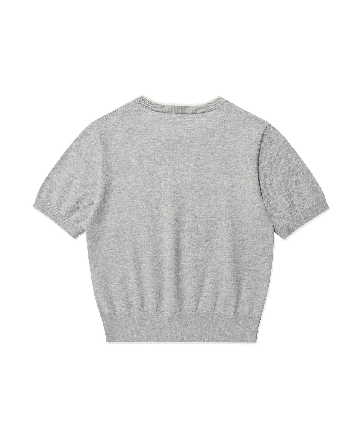 WOMEN'S TYPOGRAPHIC COLOR MATCHING SHORT SLEEVE KNIT