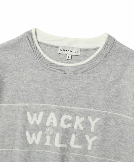 WOMEN'S TYPOGRAPHIC COLOR MATCHING SHORT SLEEVE KNIT