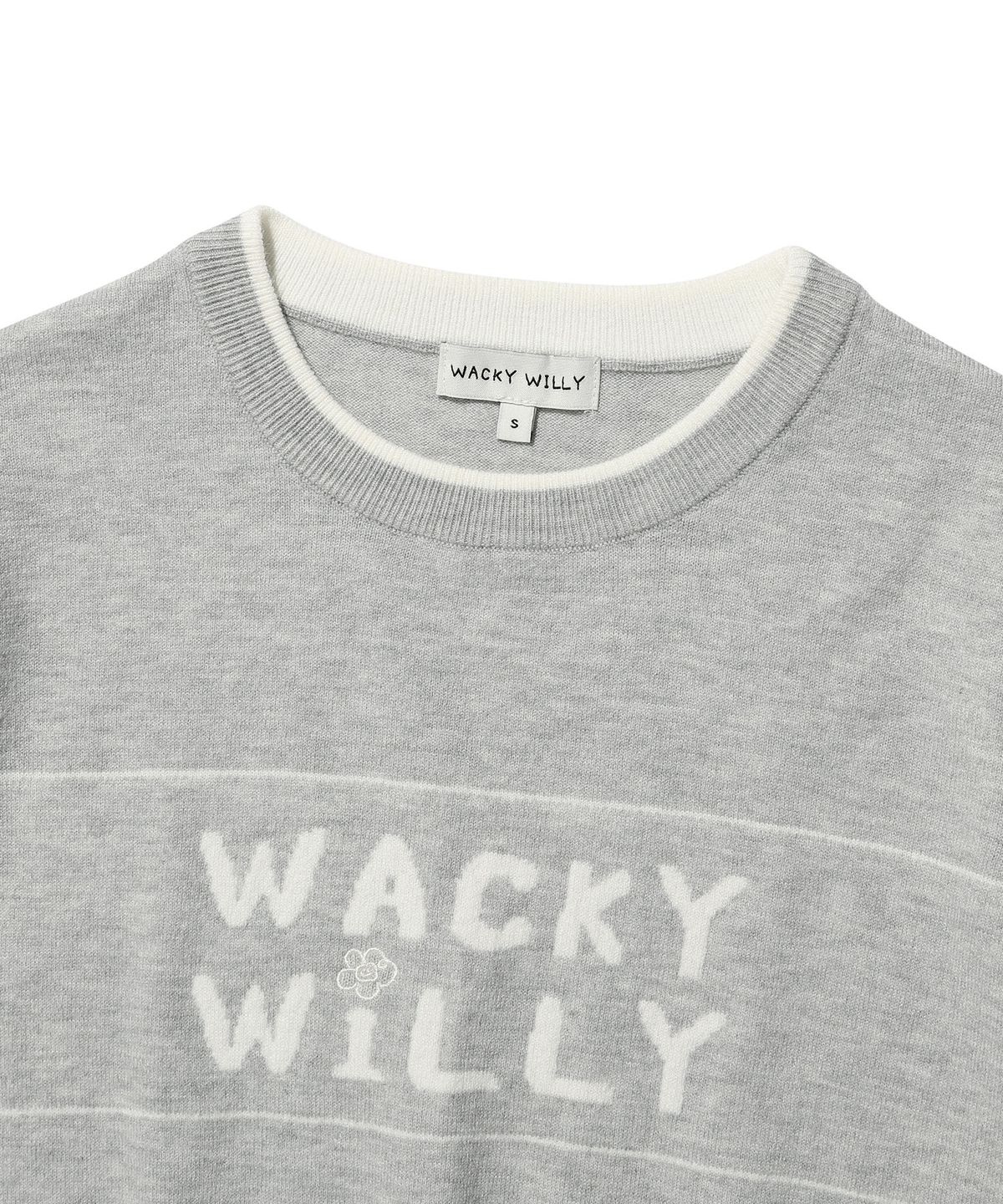 WOMEN'S TYPOGRAPHIC COLOR MATCHING SHORT SLEEVE KNIT