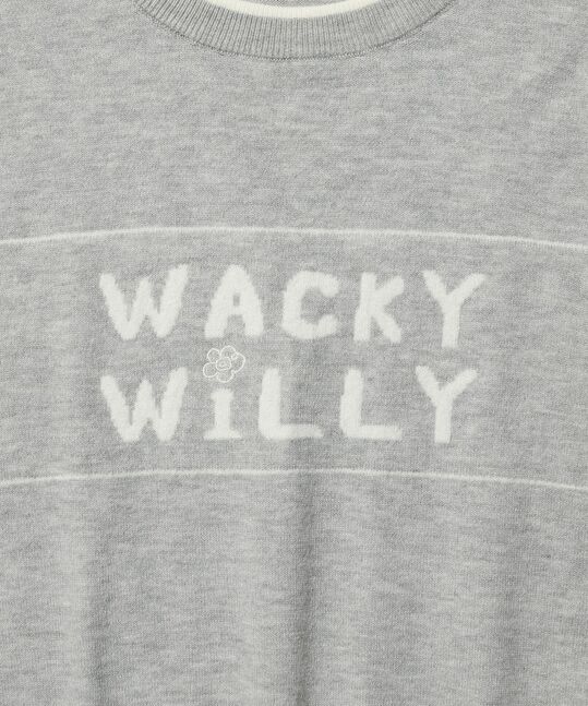 WOMEN'S TYPOGRAPHIC COLOR MATCHING SHORT SLEEVE KNIT