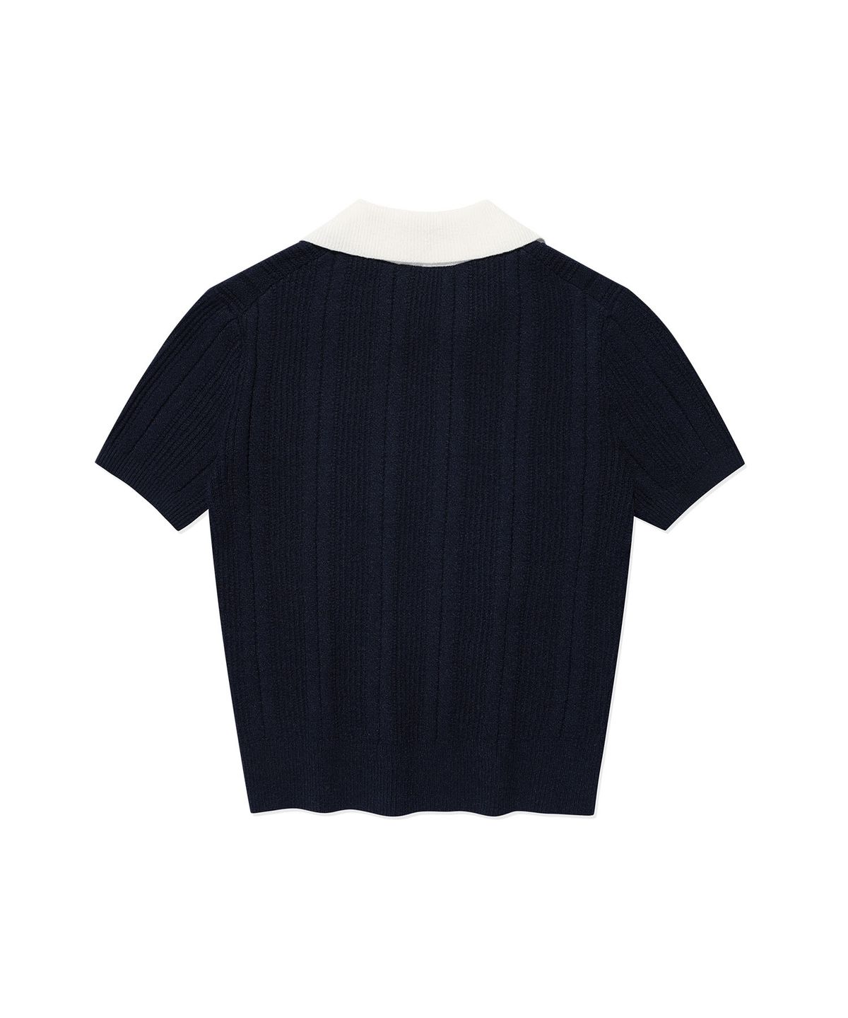 WOMEN'S RIBBON COLLAR SHORT SLEEVE KNIT