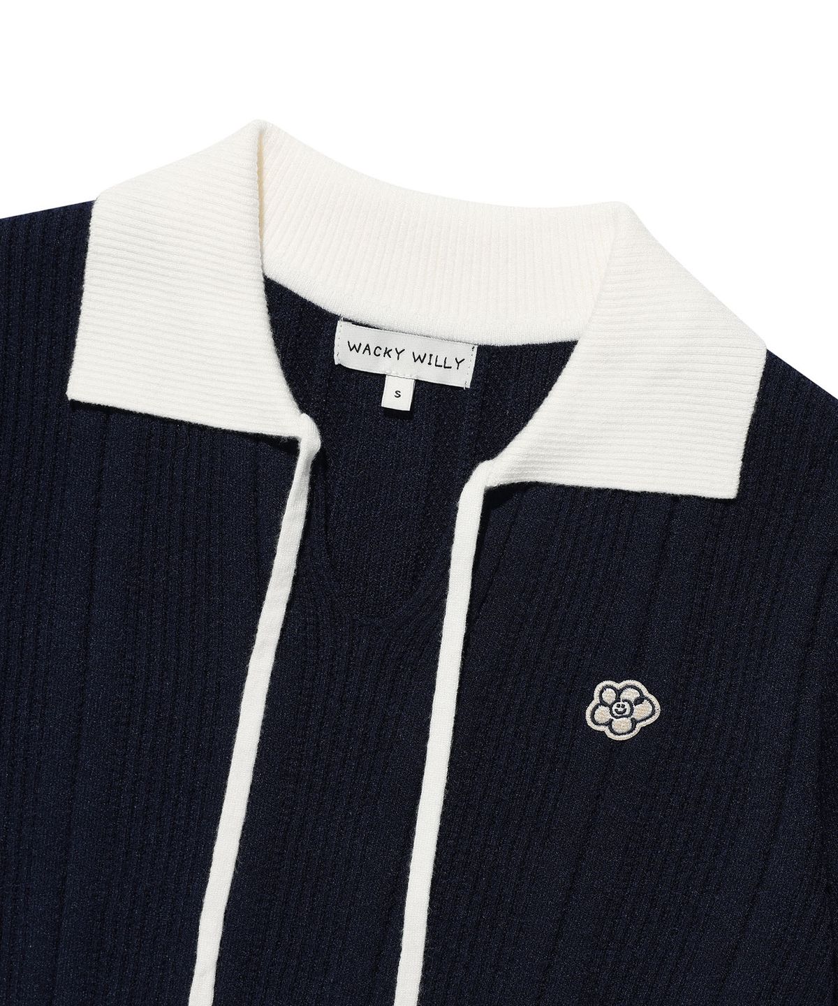 WOMEN'S RIBBON COLLAR SHORT SLEEVE KNIT