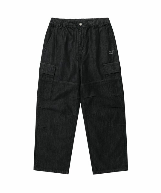 WIDE BANDING CARGO DENIM PANTS