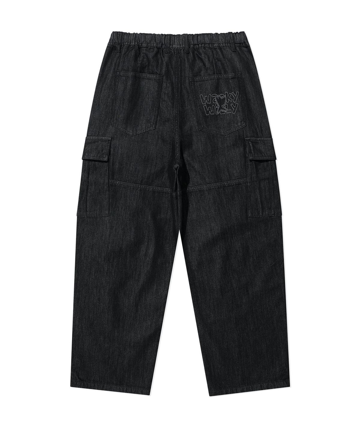 WIDE BANDING CARGO DENIM PANTS