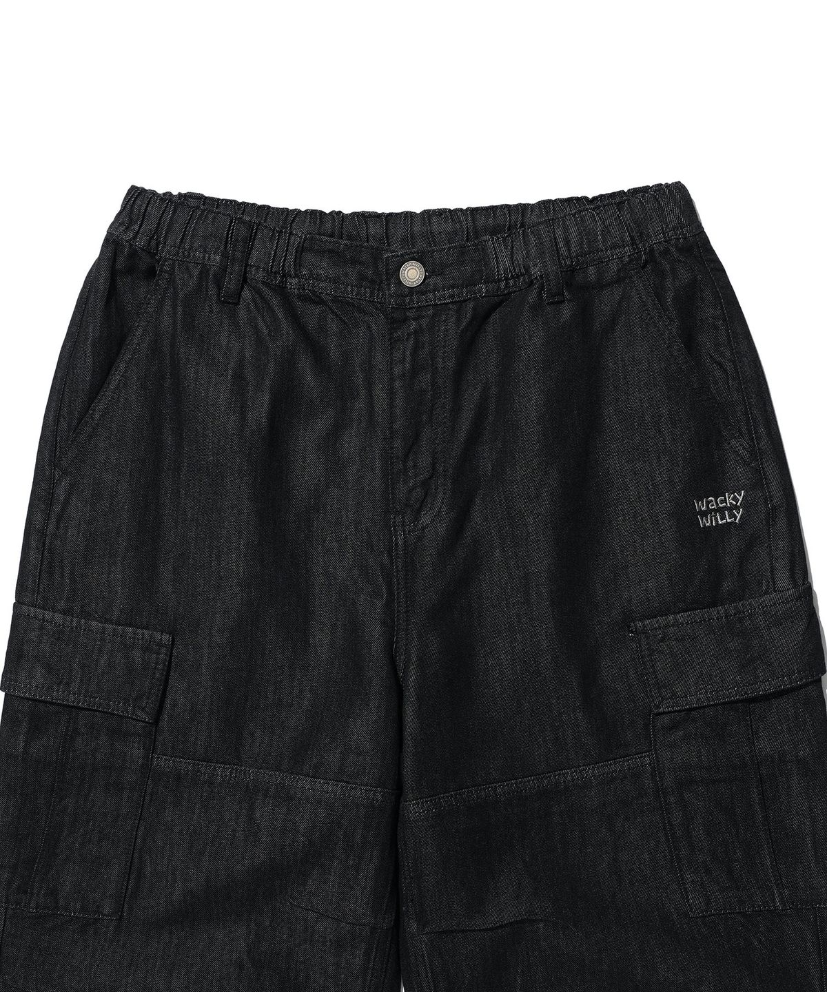 WIDE BANDING CARGO DENIM PANTS