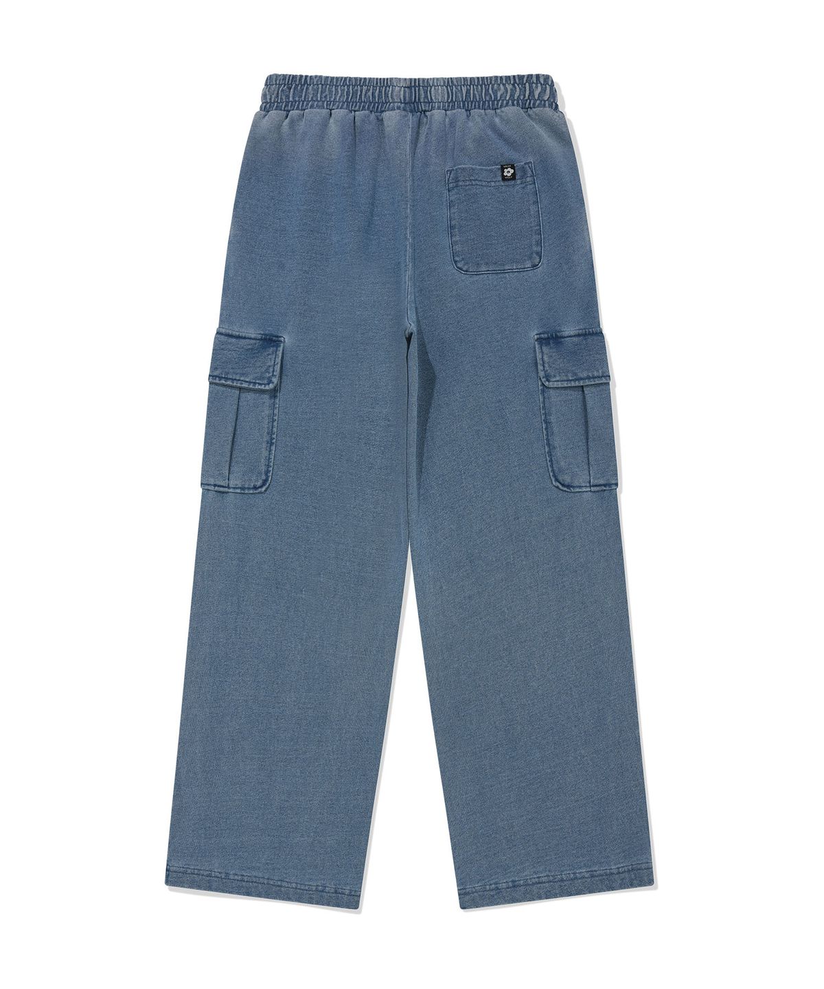 WOMEN DENIM WASHED SEMI-WIDE CARGO PANTS