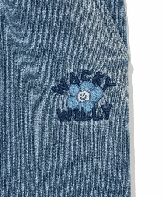 WOMEN DENIM WASHED SEMI-WIDE CARGO PANTS