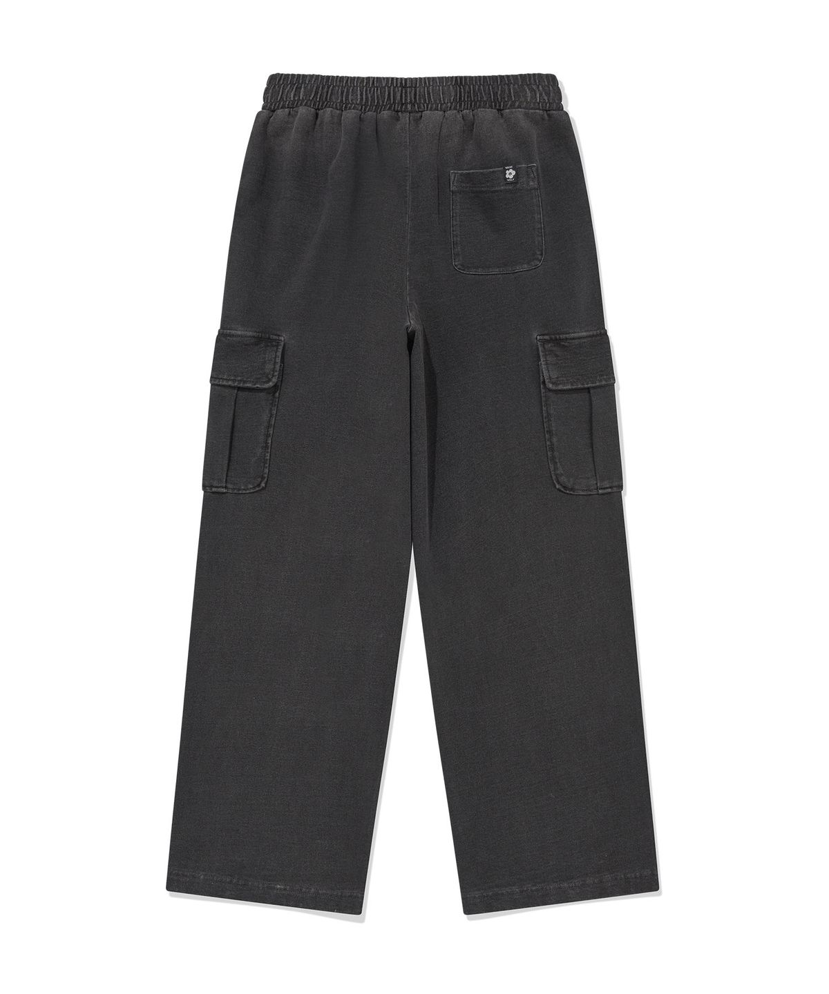 WOMEN DENIM WASHED SEMI-WIDE CARGO PANTS
