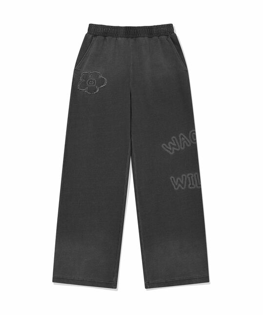 WOMEN'S BIG LILY LOGO DENIM WASHING SEMI WIDE SWEATPANTS
