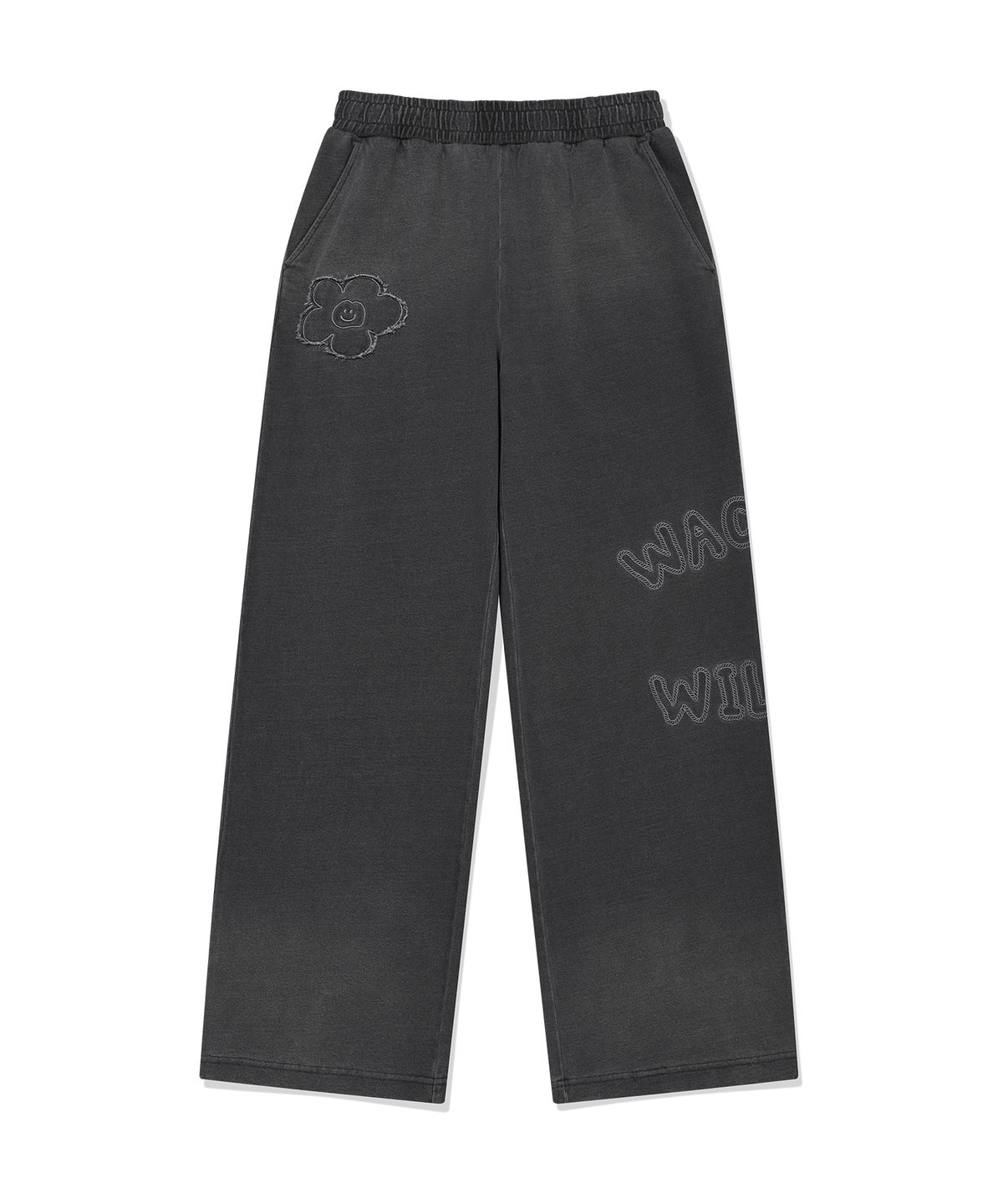 WOMEN'S BIG LILY LOGO DENIM WASHING SEMI WIDE SWEATPANTS
