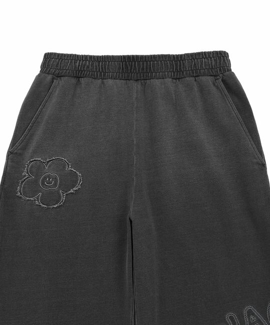 WOMEN'S BIG LILY LOGO DENIM WASHING SEMI WIDE SWEATPANTS