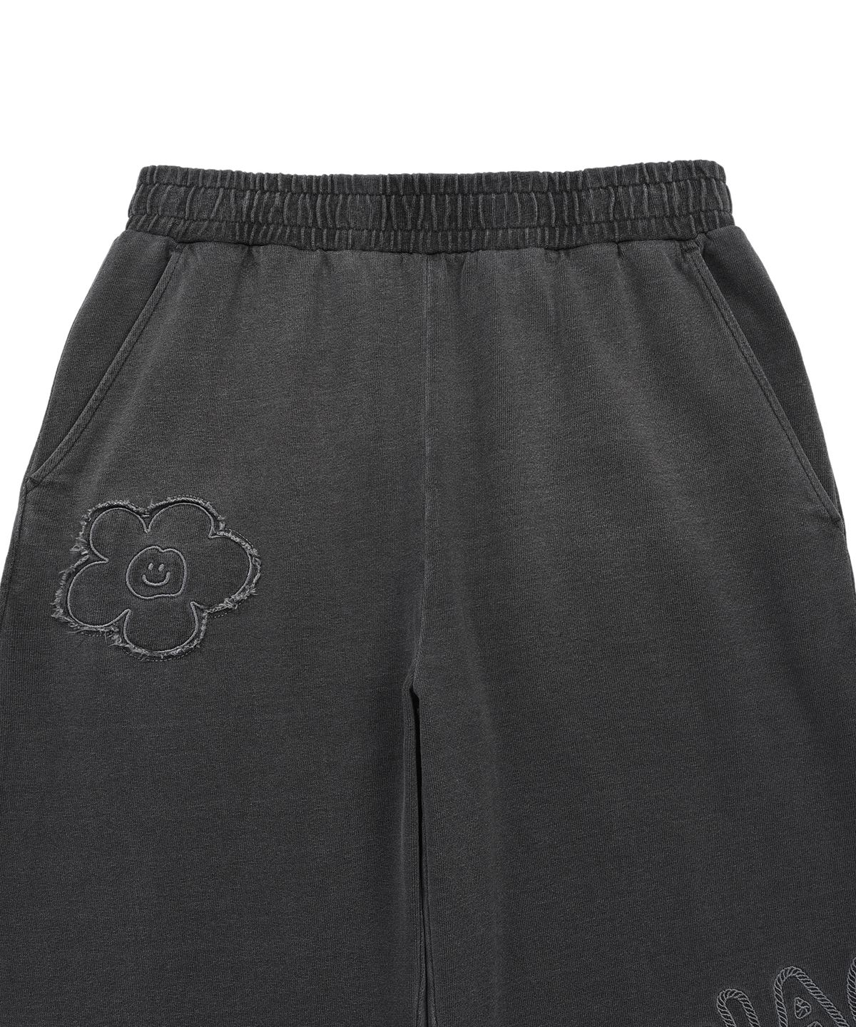 WOMEN'S BIG LILY LOGO DENIM WASHING SEMI WIDE SWEATPANTS