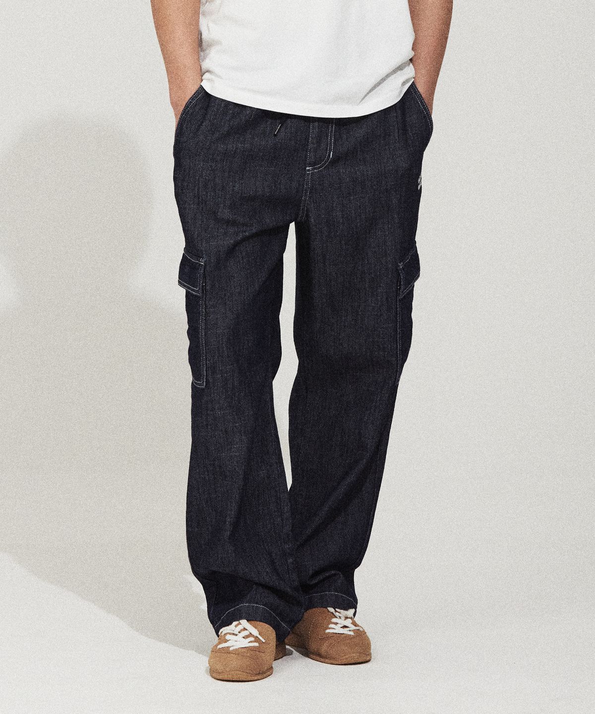 STRAIGHT EASY DENIM CARGO PANTS