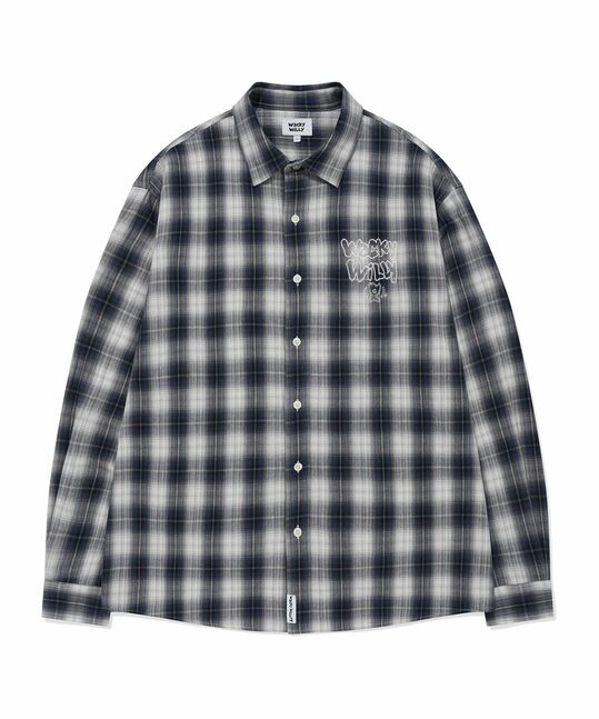 EMBROIDERED GRAPHIC CHECK LONG SLEEVE SHIRT