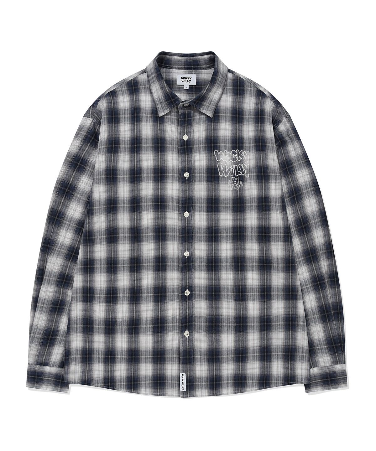EMBROIDERED GRAPHIC CHECK LONG SLEEVE SHIRT