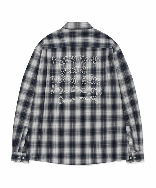 EMBROIDERED GRAPHIC CHECK LONG SLEEVE SHIRT