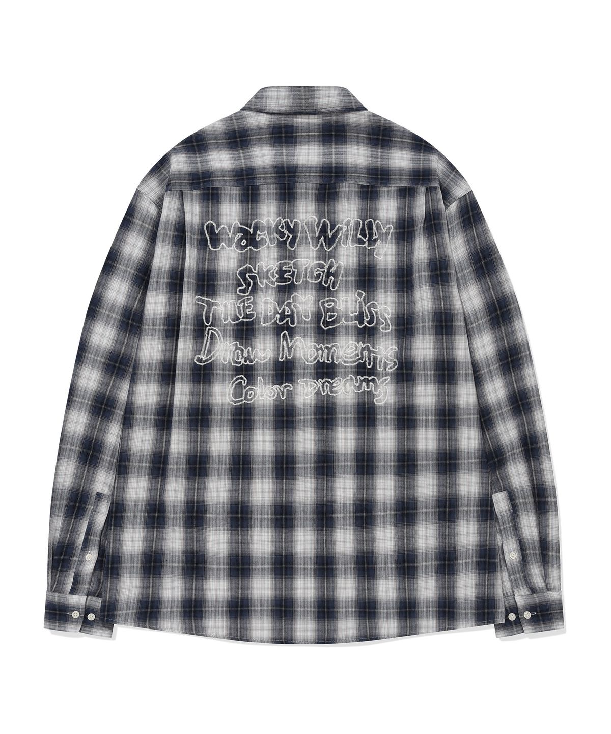EMBROIDERED GRAPHIC CHECK LONG SLEEVE SHIRT